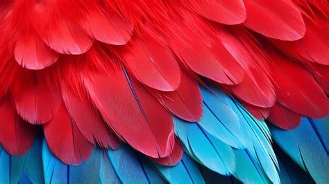 Premium Ai Image Colorful Parrot Feather Closeup