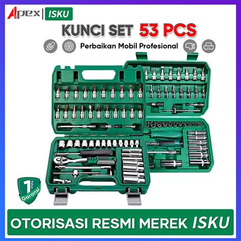 Jual ISKU Kunci Shock Set Kunci Mata Sok 53 Pcs Set Socket 1 4 Full