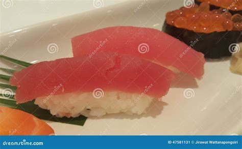 Fresh tuna sushi stock image. Image of japanese, delicious - 47581131