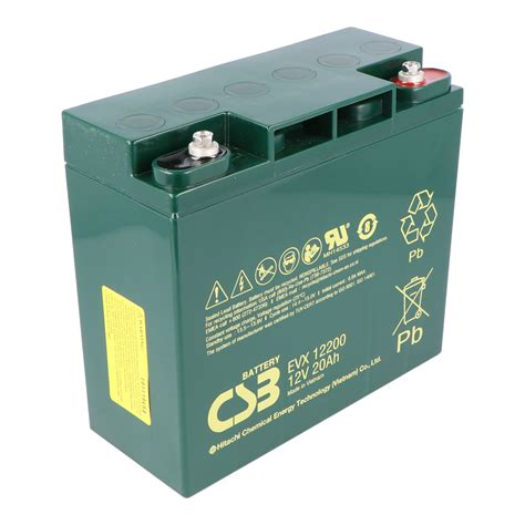 Csb Evx12200 Batterie Plomb Acide 12 Ah Agm 20ah 181x762x167mm Cycle