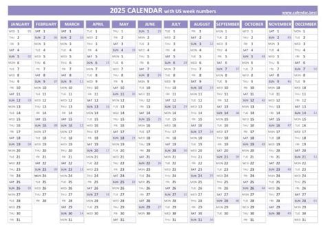 Timeshare 2025 Weeks Calendar Printable Templates Design Beth D Harper