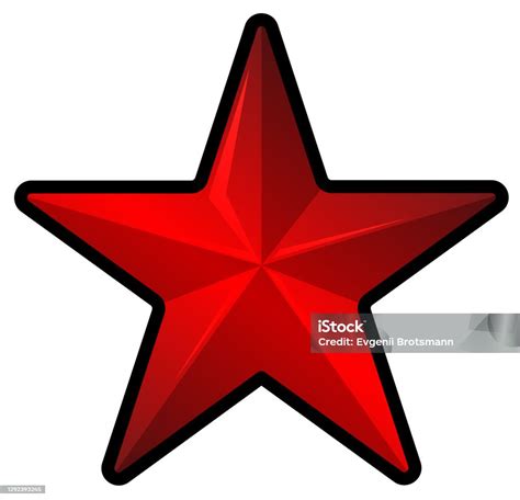 Logo Bintang Merah Terisolasi Di Latar Belakang Putih Ilustrasi Kartun