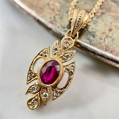 Vintage Inspired Ruby Necklace Sold Sholdt Jewelry Design