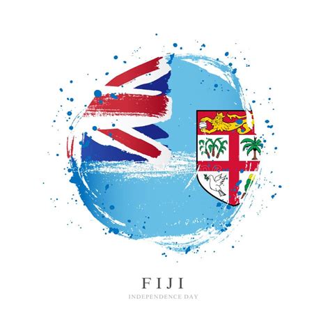 Fiji Flag In The Shape Of A Big Circle Stock Vector Illustration Of