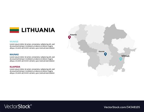 Lithuania Map Infographic Template Slide Vector Image