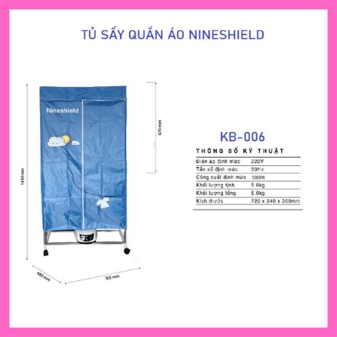 Máy sấy quần áo tủ sấy quần áo Nineshield Kb 006 Nội Địa Trung bảo