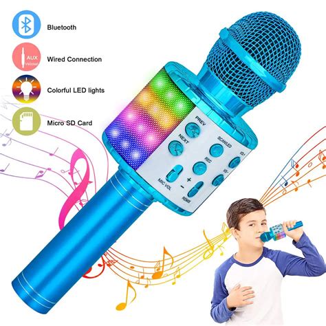 Wi-fi Bluetooth Karaoke Microphone, Moveable Speaker Machine, Handheld Residence KTV Participant ...