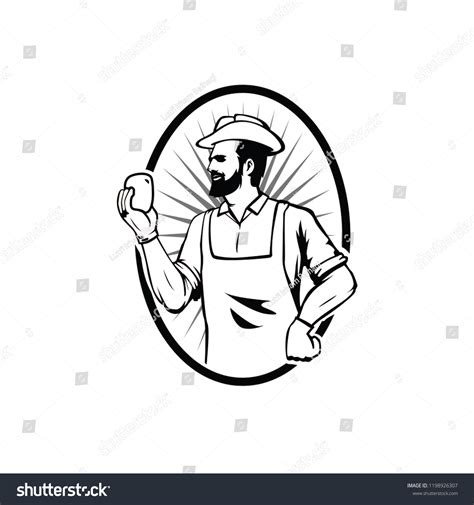 Miner Black White Illustration Vector Stock Vector (Royalty Free ...