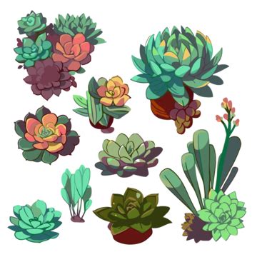 Succulents Clipart An Image Of A Set Of Different Succulents Cartoon