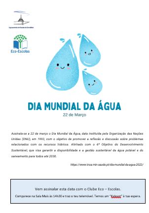 Agrupamento de Escolas de Gondifelos Dia Mundial da Água