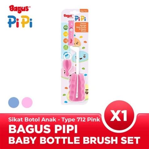 Promo Bagus Pipi Deluxe Sponge Baby Bottle And Nipple Brush Set Tipe