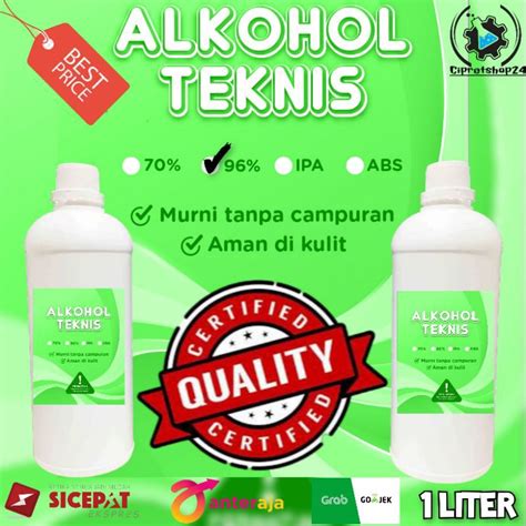 Jual Alkohol Teknis Liter Alkohol Persen Liter Alcohol