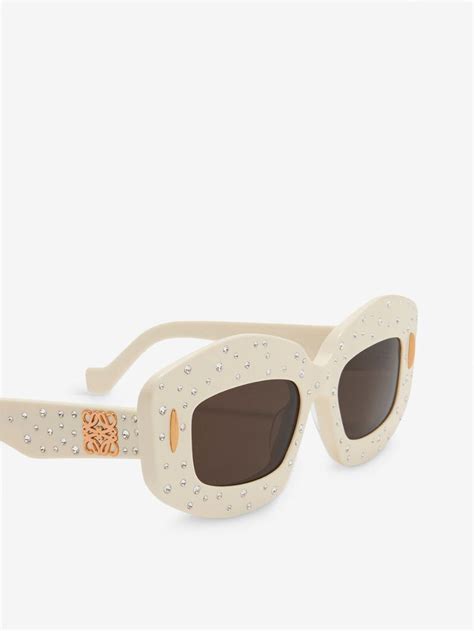 Loewe Pavé Screen Acetate Sunglasses In Ivory Endource