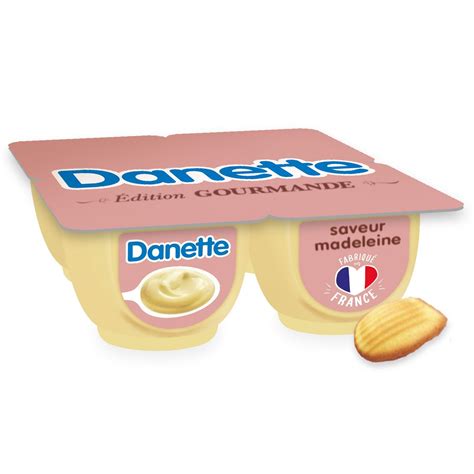 DANETTE Crème dessert saveur madeleine 4x125g pas cher Auchan fr