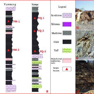 Stratigraphic Sections And Sampling Locations In The Study Area Figure