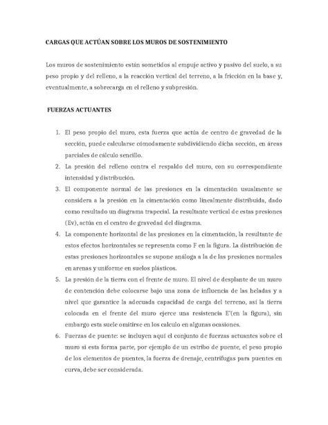 DOCX CARGAS QUE ACTÚAN SOBRE LOS MUROS DE SOSTENIMIENTO DOKUMEN TIPS