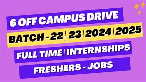 Off Campus Drive For Batch Internships Latest