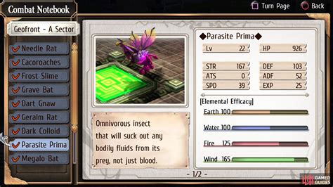 Parasite Prima Geofront A Sector Bestiary The Legend Of Heroes