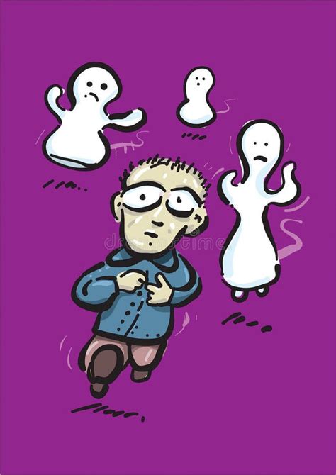 Boy Scared Of Ghosts Stock Vector Illustration Of Green 1202833