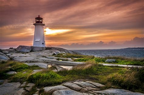 Foto Kanada Peggys Point Lighthouse Natur Leuchtturm Himmel