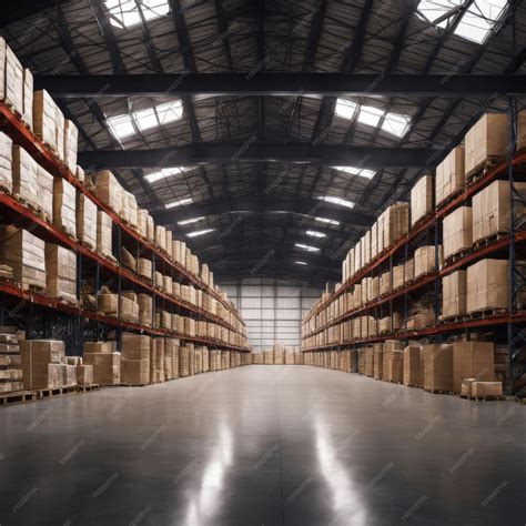 Premium Photo Warehouse Or Storehouse In Warehouse With Boxes 3d