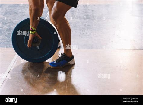 Man Mounting Barbell Stock Photo Alamy