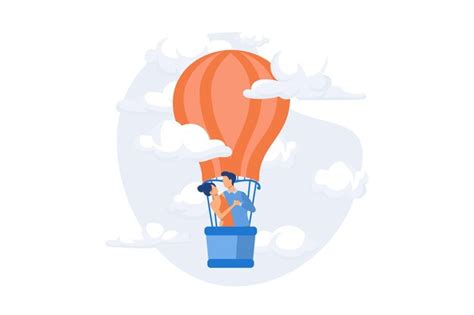 Premium Vector Flight Transportation Hot Air Balloon Air Transport Romantic Travel Flying Ride
