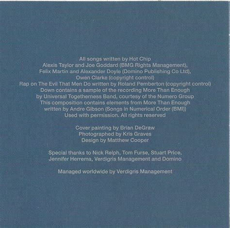 Freakout Release Hot Chip Cd Domino Cdandlp Id