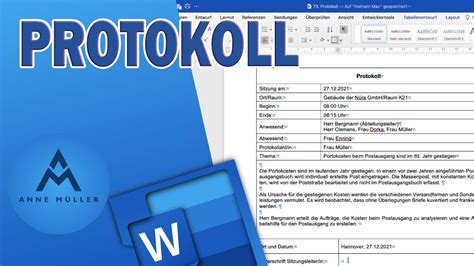 So erstellst du ein Protokoll in Word Kaufleute für Büromanagement