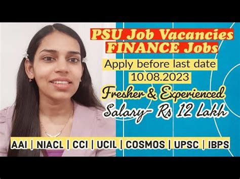 Recent Govt PSU Job Vacancies For CA CMA CS Bcom MBA Fresher