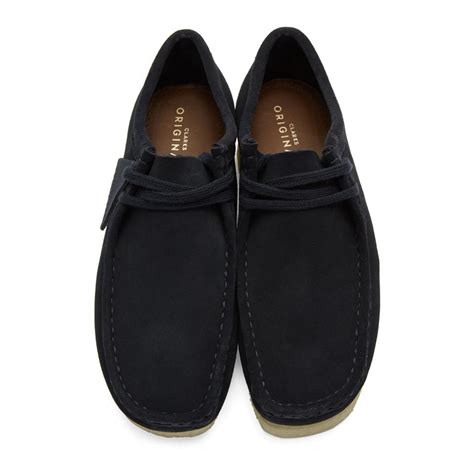 Clarks Suede Wallabee Low In Navy Blue For Men Lyst