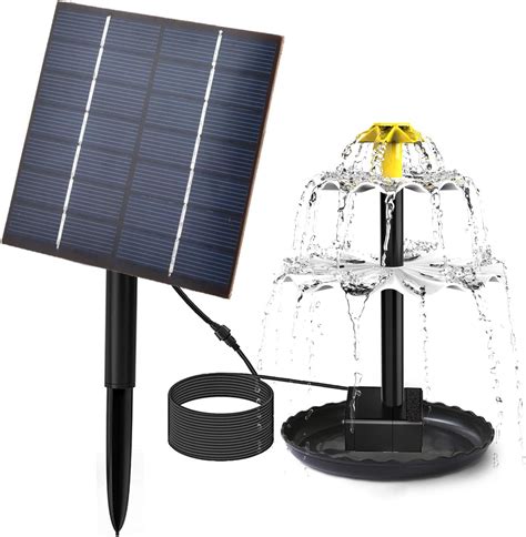 Amazon Lewisia 3 Tier Solar Bird Bath Fountain Water Pump Solar