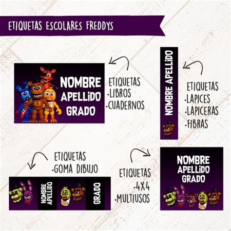 Etiquetas Escolares Five Nights At Freddys Patocuack