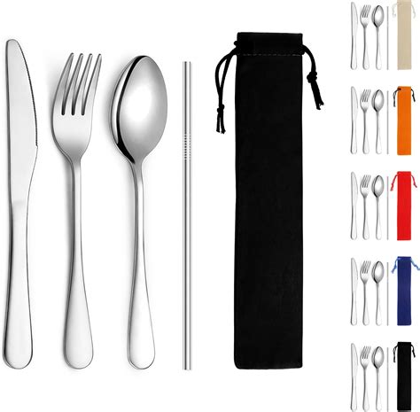 Amazon Kyraton Portable Flatware Reusable Camping Flatware Bento