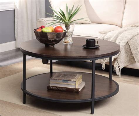 Nathan James Paloma Round Coffee Table For Tea Or Cocktail 2 Tier