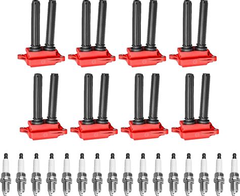 Amazon Ena Set Of Red Ignition Coil Pack Iridium Spark Plug