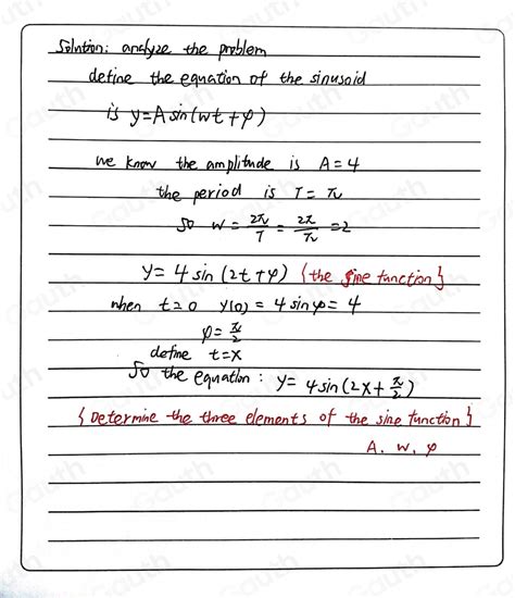 Solved What Is The Equation Of The Sinusoid Shown In The Graph Algebra