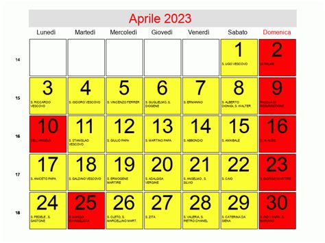 Calendario Di Aprile 2023 Le Palme Data Di Pasqua