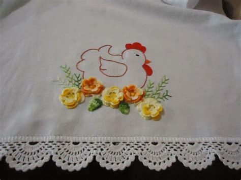 Paninhos Galinhas Bordads Ponto Livre Hand Embroidery Patterns