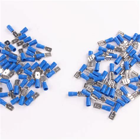 Pcs Female Male Blue Awg Insulated Spade Crimp Terminals