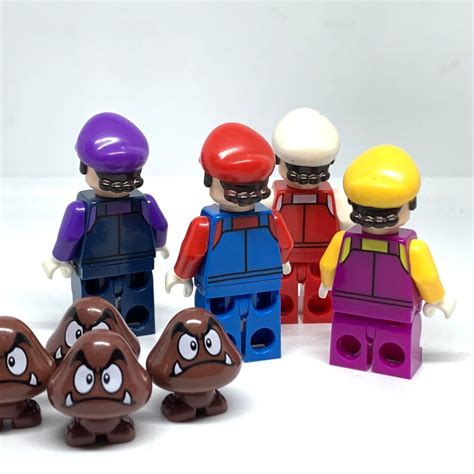 Pcs Super Mario Wario And Waluigi With Goomba Minifigures Set