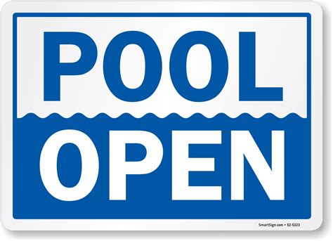 Swimming Pool Open Sign Sku S2 5323