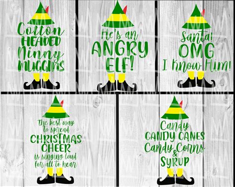 Elf Movie Svg Bundle 9 Designs Buddy The Elf Svg Cotton Etsy