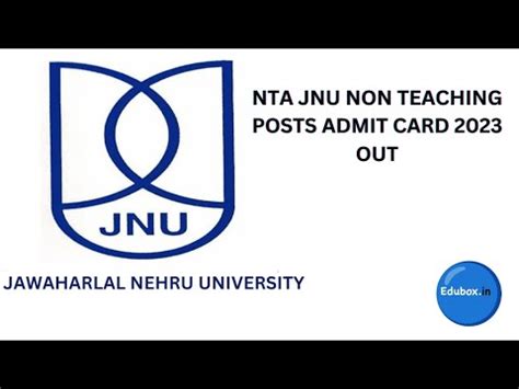 NTA JNU NON TEACHING ADMIT CARD 2023 OUT YouTube