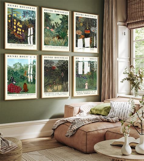 Set Of Six Henri Rousseau Prints 6 Botanical Paintings Photo Poste