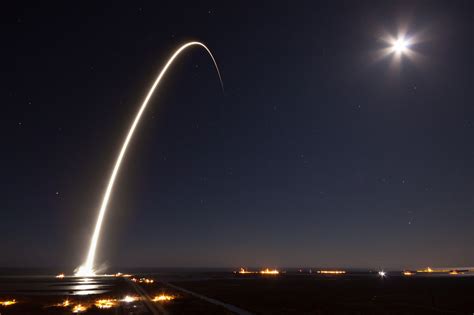 Long Exposure Sky SpaceX Photography Rocket HD Wallpaper Rare