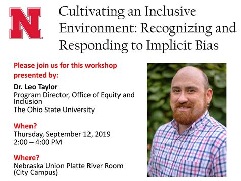 This Afternoon Recognizing And Responding To Implicit Bias Announce University Of Nebraska