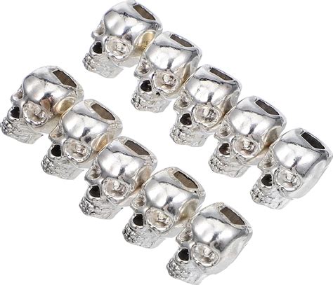 Amazon HOMSFOU 30pcs Skull Beads Antique Silver Skull Head Beads