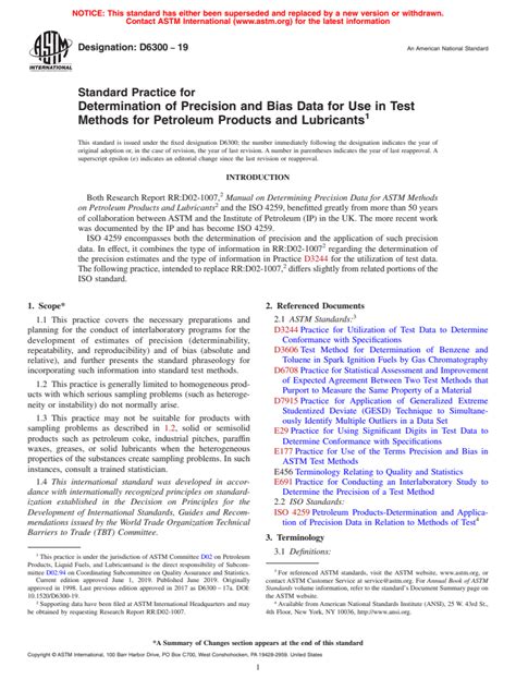 ASTM D6300 19 Standard Practice For Determination Of Precision And