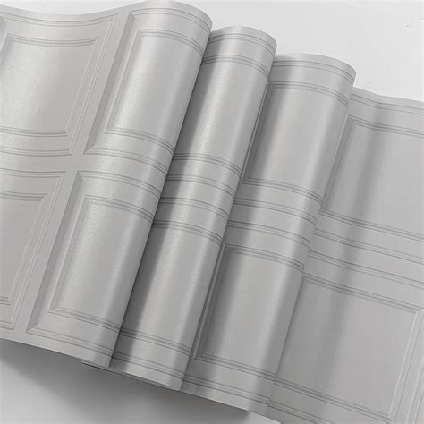 Baketron 3D Effect Grey Panel Wallpaper Wood Panelling Contour